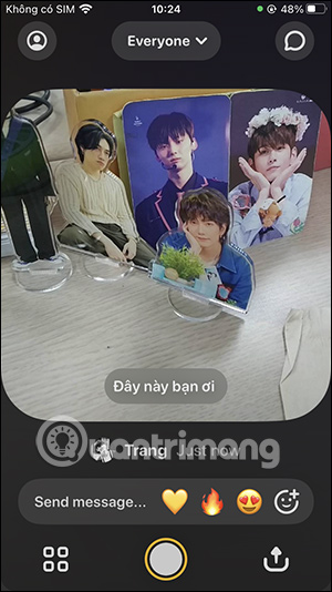 Tin nhắn trên Locket Widget