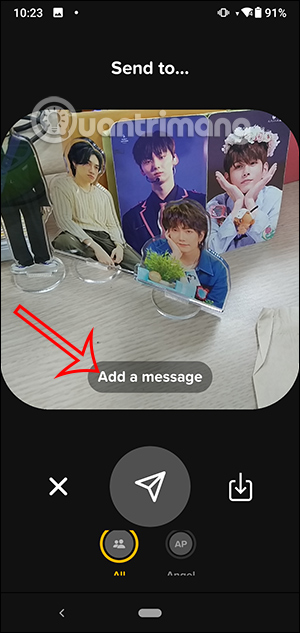 Tin nhắn trên ảnh trên Locket Widget
