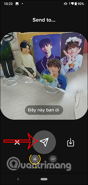 Nhập tin nhắn gửi trên Locket Widget