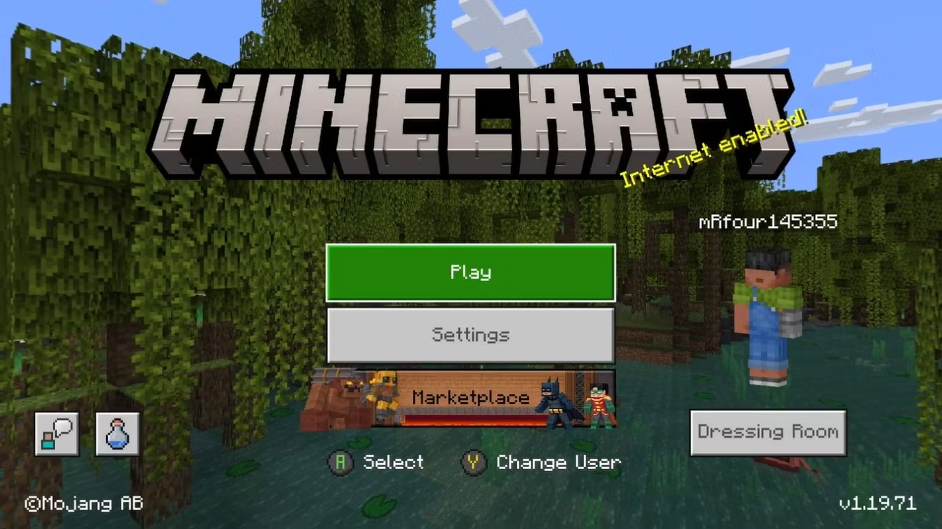 Xbox Series X hiển thị màn hình tựa game Minecraft
