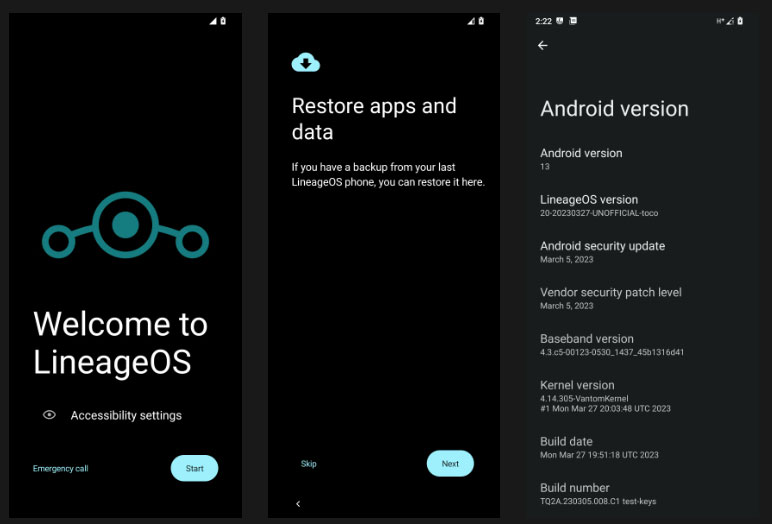 Khởi động lại vào LineageOS