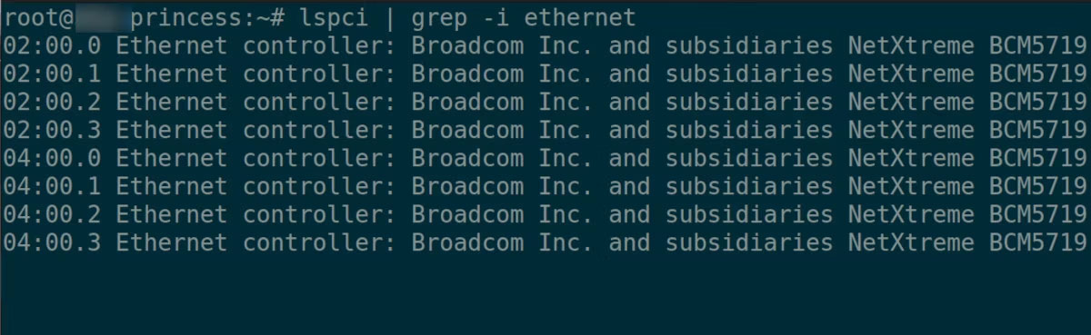 Liệt kê các cổng Ethernet vật lý trên Linux server