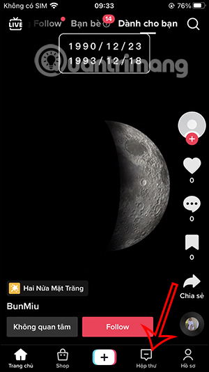 Hộp thư trên TikTok