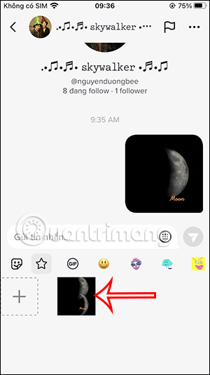 Gửi sticker tự tạo trên TikTok