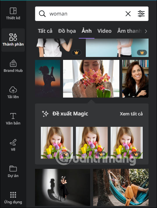 Tài hình ảnh lên Canva 