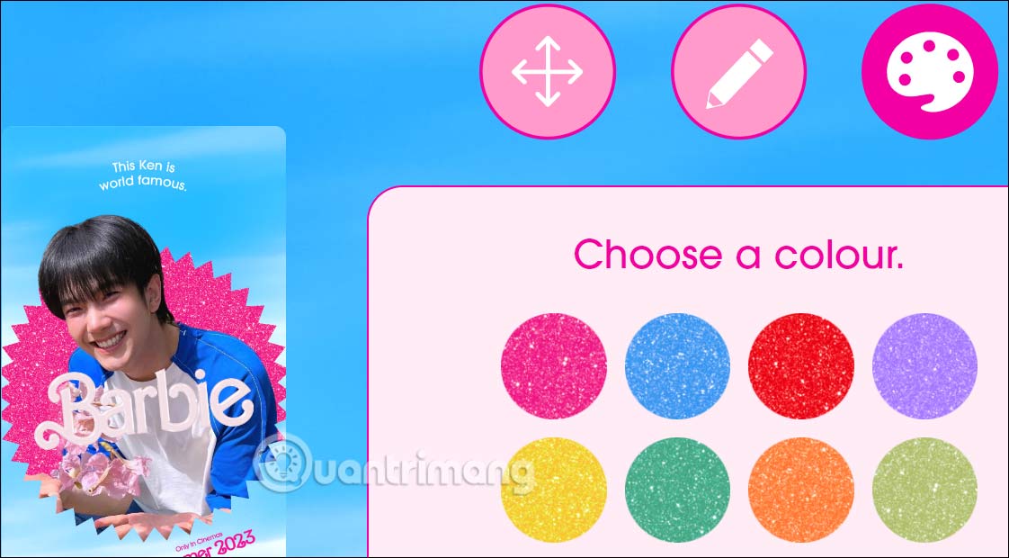 Chỉnh bảng màu avatar Barbie