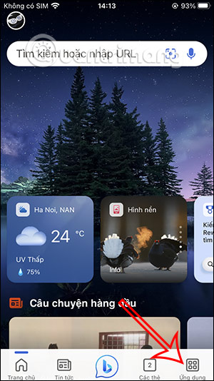 Ứng dụng trên Bing AI