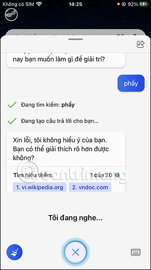 Đọc kết quả tìm kiếm Bing AI