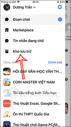 Kho lưu trữ tin nhắn Messenger