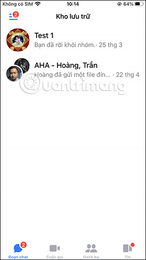 Tin nhắn Messenger đã lưu trữ