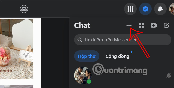 Tùy chọn tin nhắn trên Facebook PC