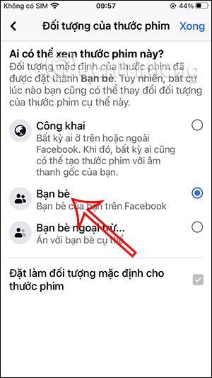 Đổi chế độ video Reels