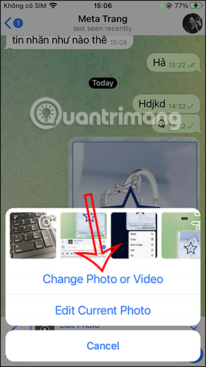 Chọn hình ảnh thay thế trên Telegram