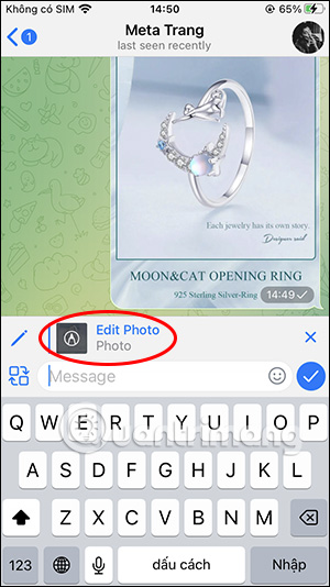 Chỉnh sửa lại hình ảnh đã gửi Telegram
