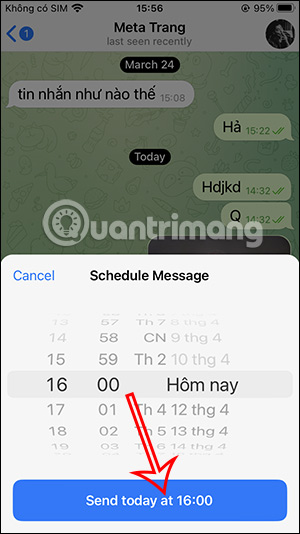 Lên lịch gửi tin nhắn Telegram