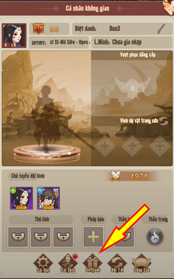 Cách nhập và thu thập quà từ code Khuyết Tam Quốc