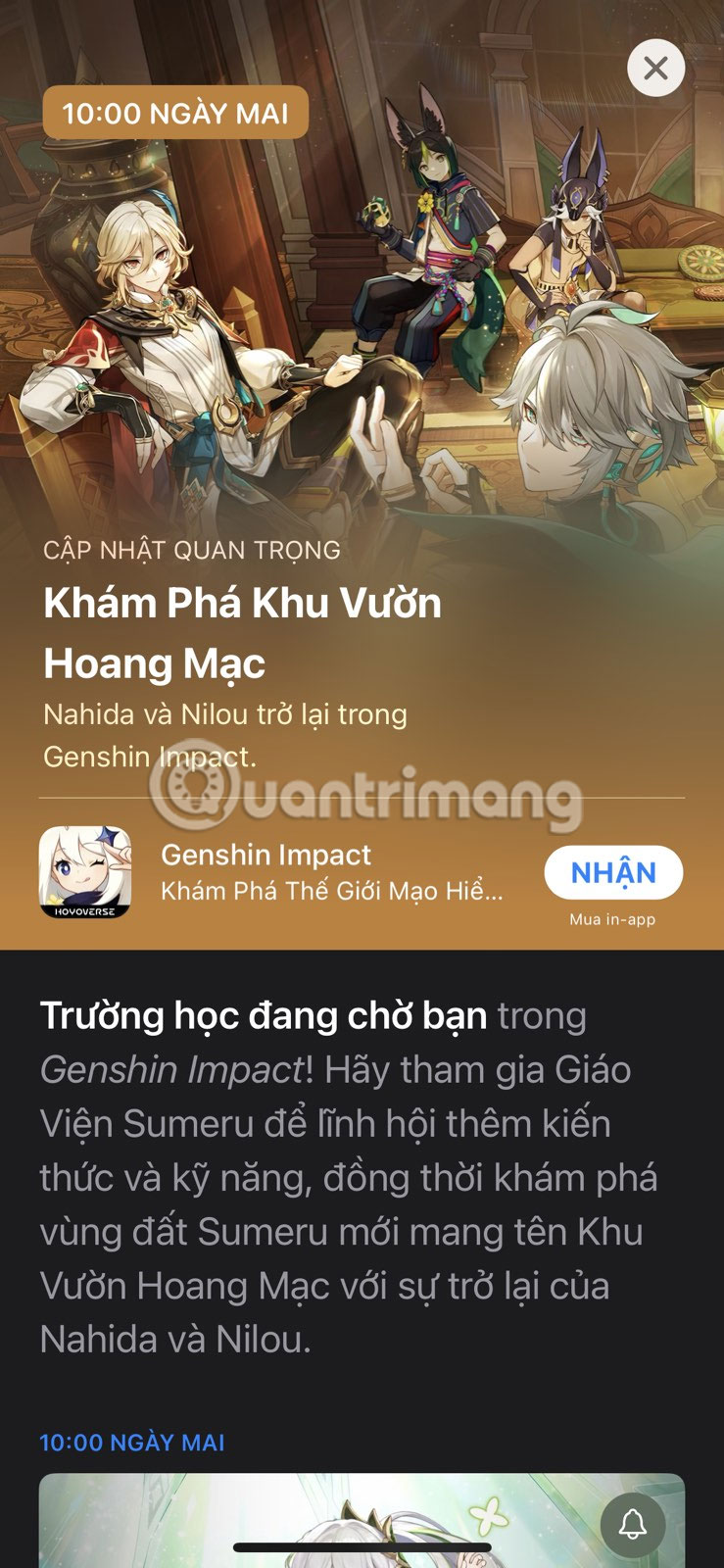 Thay đổi mới trong một game