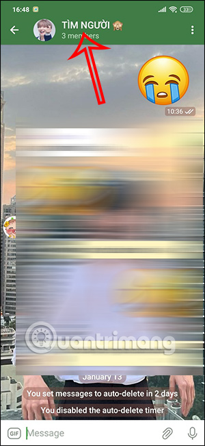 Nhấn chọn tên nhóm Telegram