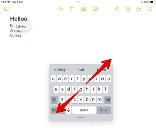 Tắt bàn phím nổi trên iPad
