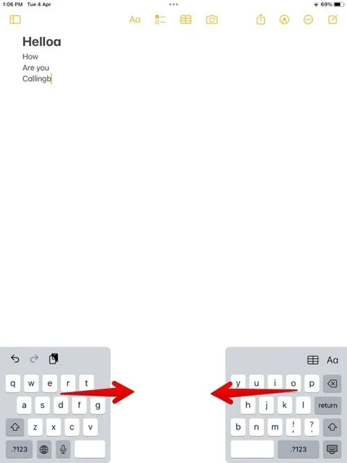 Tắt tính năng chia đôi bàn phím trên iPad