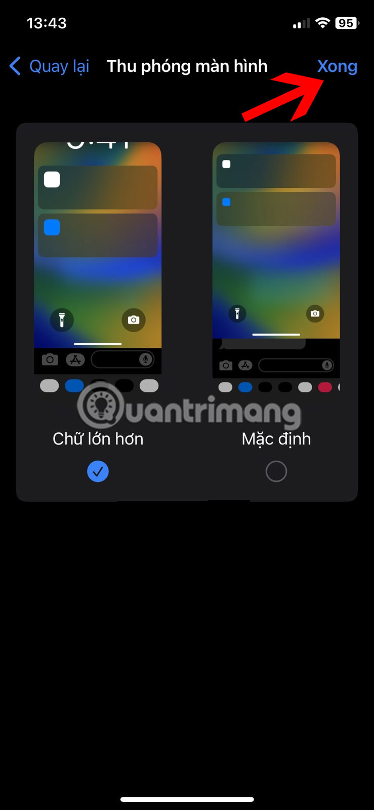 Nhấn vào Xong
