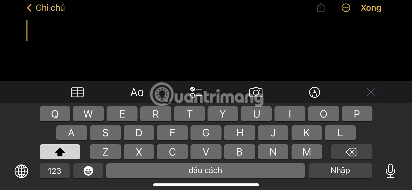 Bàn phím ngang trên iPhone