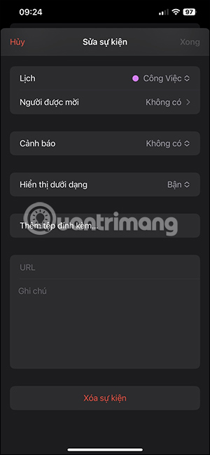 Nội dung thay đổi lịch hẹn FaceTime