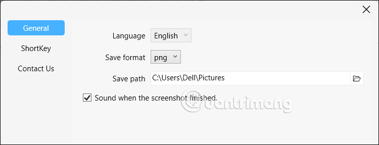 Thay đổi cài đặt ứng dụng Screenshot HD
