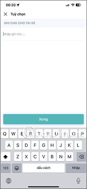 Nhắn tin với tài xe Taxi Xanh SM