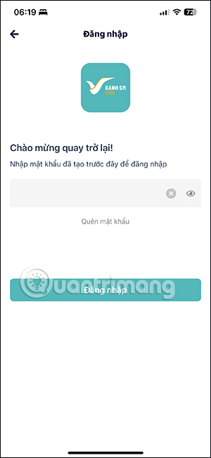 Đăng nhập Taxi Xanh SM