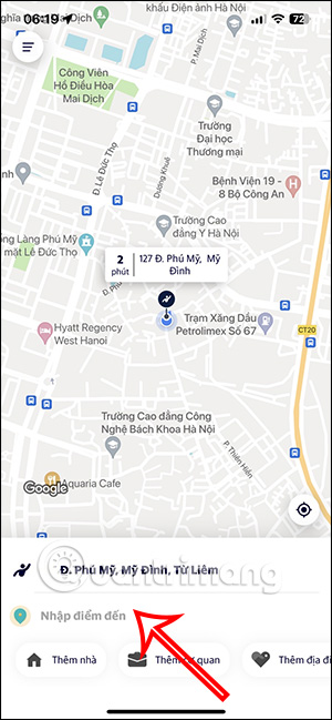 Chọn điểm đến