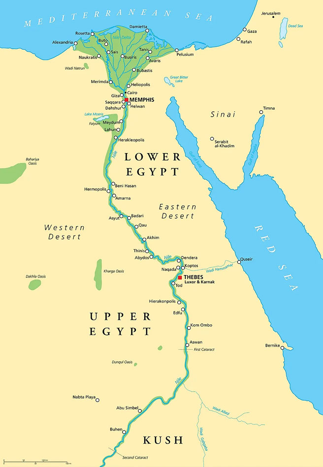 Dòng chảy của sông Nile ở Ai Cập.