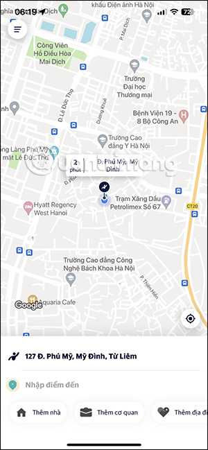 Chọn vị trí trên Taxi Xanh SM