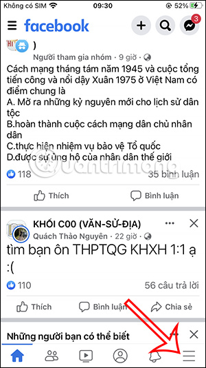 Tùy chọn trên Facebook