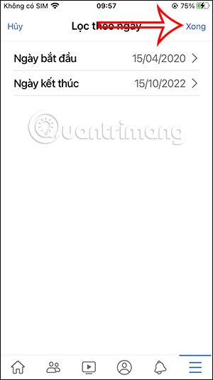 Khoảng thời gian lọc lời mời