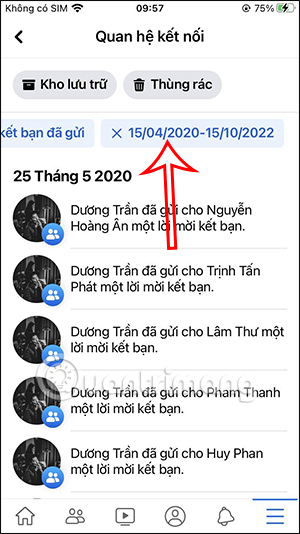 Thời gian đã lọc