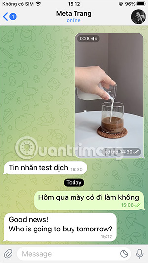 Tin nhắn dịch trên Telegram