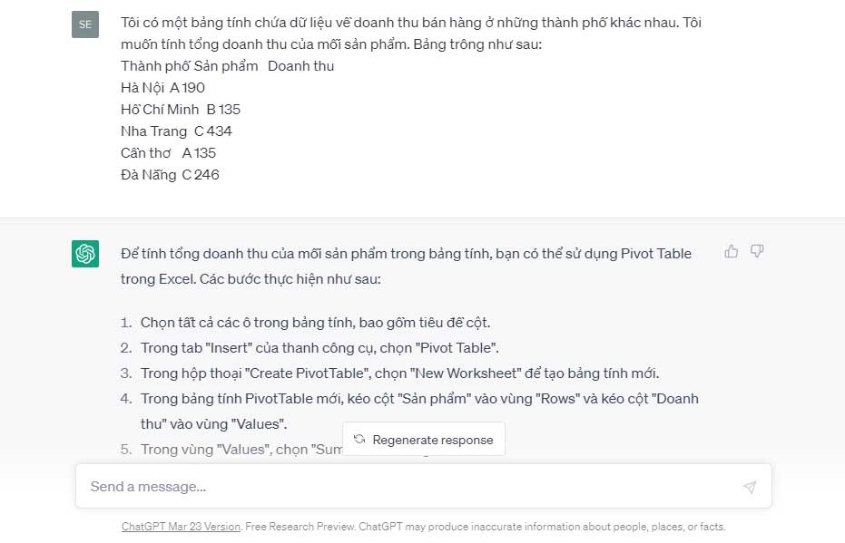 Câu hỏi cho ChatGPT