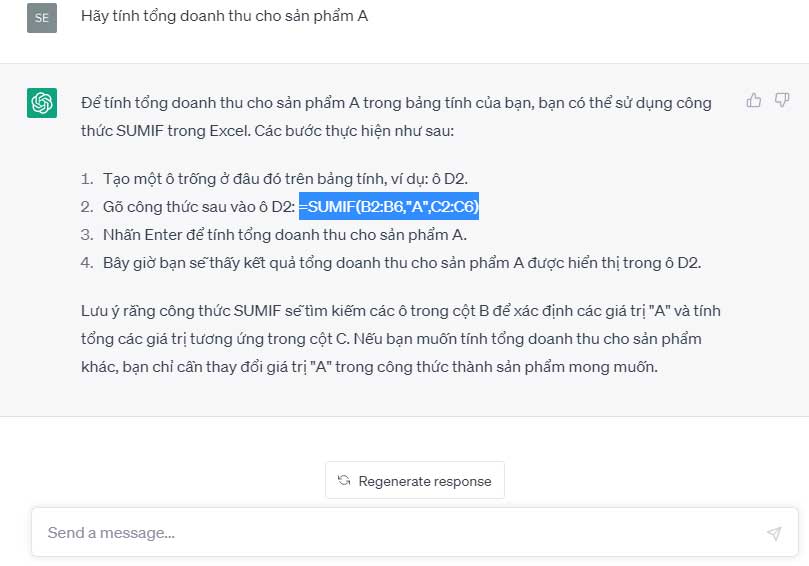 Phản hồi của ChatGPT