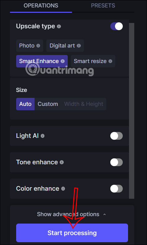 Tải ảnh lên Letsenhance.io