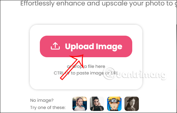 Tải ảnh lên cutout.pro