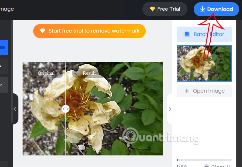 Tải ảnh Foto.com làm nét ảnh
