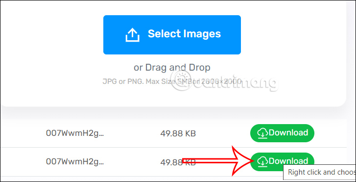 Tải ảnh làm nét trên imglarger online