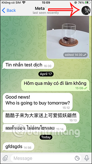 Thông tin tài khoản Telegram