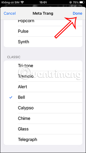 Lưu âm báo tin nhắn Telegram mới