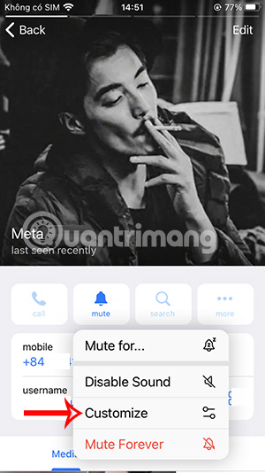 Điều chỉnh âm báo tin nhắn Telegram