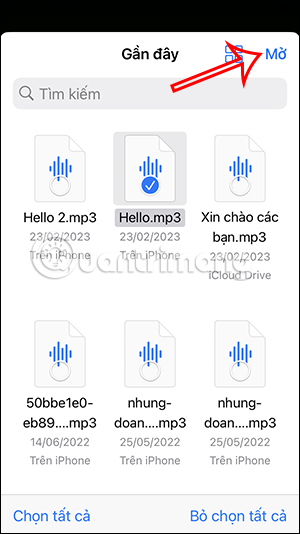 Chọn âm thanh thông báo