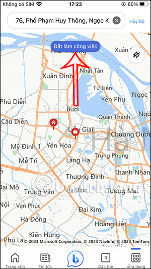 Đặt làm vị trí cơ quan trên Bing AI
