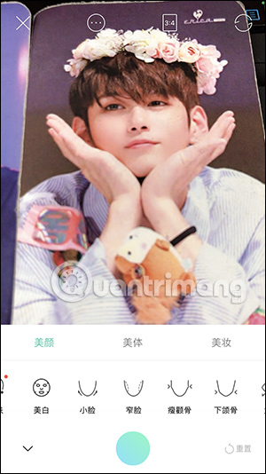 Chỉnh gương mặt trên FaceU