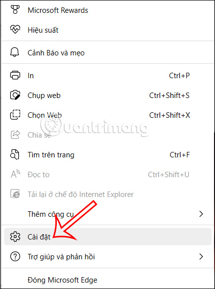 Chỉnh cài đặt trên Microsoft Edge